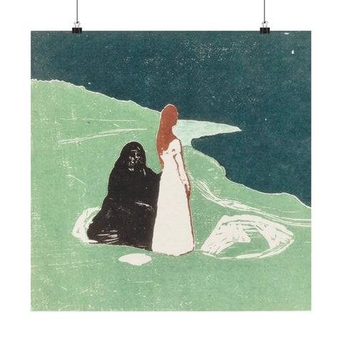 Matte Horizontal Posters Two Women on the Shore, Edvard Munch, Norwegian 1898; Courtesy Art Institute of Chicago