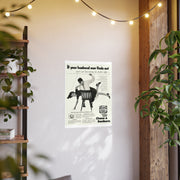 Poster Print, Vintage 1952 Coffee Ad, Funny Retro Kitchen Decor, Gender Relations Humor, Wall Art Print, Home Office Decor