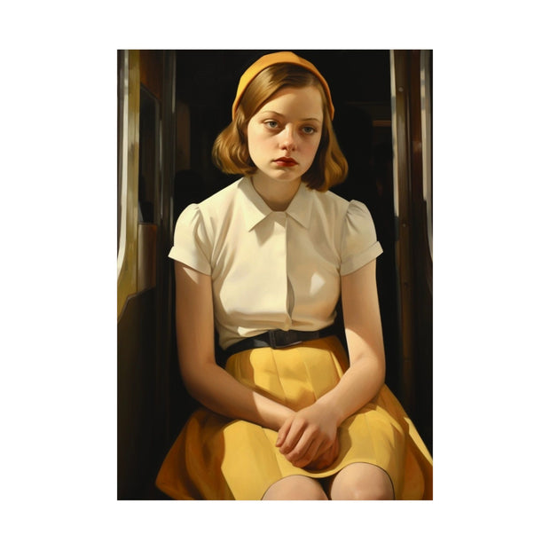 Art Print, Wall Art, Matte Vertical Poster, Depressed Woman on Bus, Lucian Freud Inspired, Home Decor, Gift