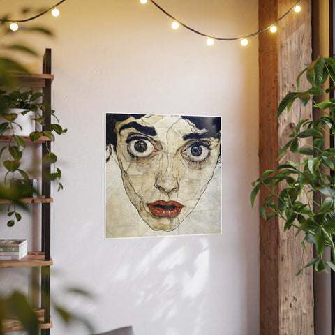 Artistic Photo Paper Poster - Unique Wall Decor for Home, Gallery, Living Room, Gift for Art Lovers, Egon Schiele Inspired Work by Palsgraf