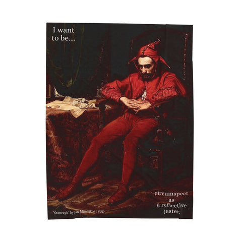 Velveteen Plush Blanket - Jan Mantejko's Stanczyk Portrait Throw, Polish History Home Decor, Cozy Soft Bedding, Gift Idea for Art Lovers,