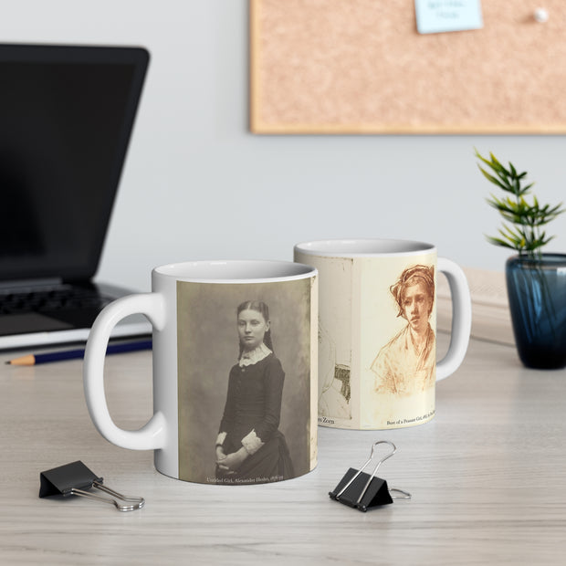 Vintage Girl Art Coffee Mug, 11oz; Alexander Hesler, Zorn, Paul Rajon; Art Institute of Chicago; Curated by Nick Palsgraf, Gift for Art