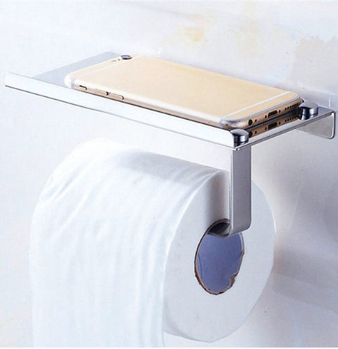 304 Stainless Steel Toilet Paper Holder with Phone Shelf