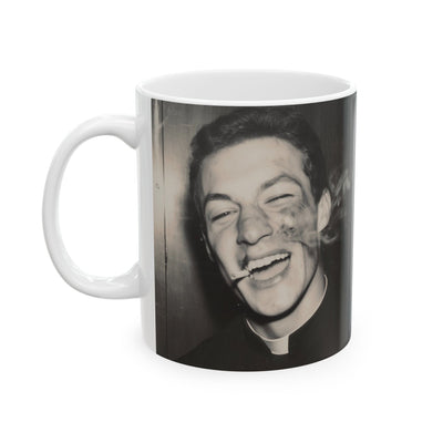 11 Oz Coffee Mug, "Happy Priest After a Brawl " and "Chinese Ascetic by the Sea" Photo & Painting by Nick Palsgraf (2025)