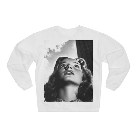 Emergent Woman Unisex Sweatshirt, Nick Palsgraf Design, White Jumper, Gender Neutral, Gift for Her/Him, Trendy Fashion Apparel