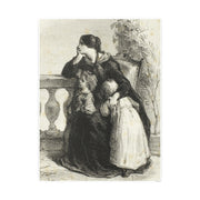 Vintage Family Photo Art Poster, Nostalgic Wall Decor for Home, Jean Francios Millet 'Where Can He Be' 1848, Timeless Gift for Heritage