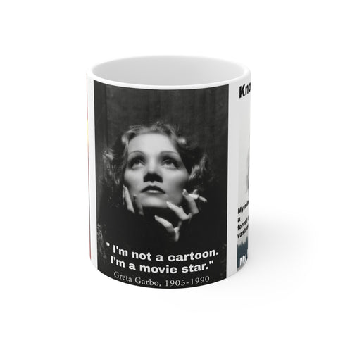Mug 11oz Cartoon Blonde Greta Garbo Forest in the mind