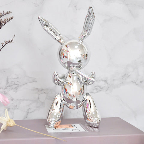 Balloon Rabbit Home Decor – Modern Resin Sculpture Decorative Figurine