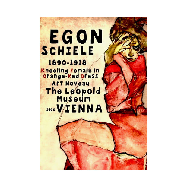 Egon Schiele Art Exhibition Matte Vertical Poster, Reproduction Wall Art Decor, Artist Advertisement Print, Art Lover Gift, Home Gallery