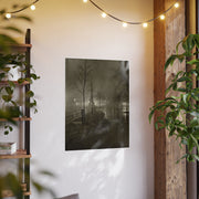 Poster Print, Wet Night at Columbus Circle Art Print, Vintage Reproduction, Home Decor, Wall Art, Gift for Art Lover