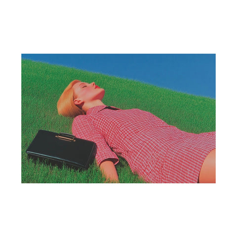 Poster Print, Wall Art Decor, Matte Painting Reproduction, Minimalist Art Print, Reclining Woman with Black Purse, David Hockney Inspired