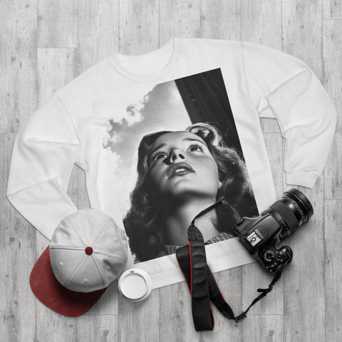 Emergent Woman Unisex Sweatshirt, Nick Palsgraf Design, White Jumper, Gender Neutral, Gift for Her/Him, Trendy Fashion Apparel