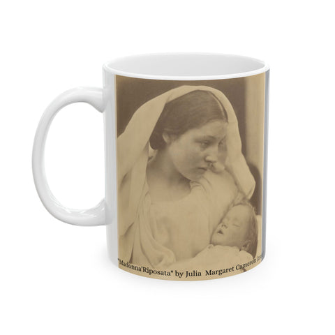 Ceramic Mug with Julia Margaret Cameron's Rare Masterworks, Madonna Riposata & Venus Chiding Cupid, Fine Art Photography Vintage Gift, Art