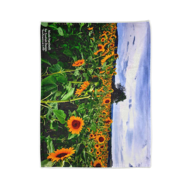 Soft Polyester Blanket By Nicole Martinelli "Sunflowers at 3 PM"