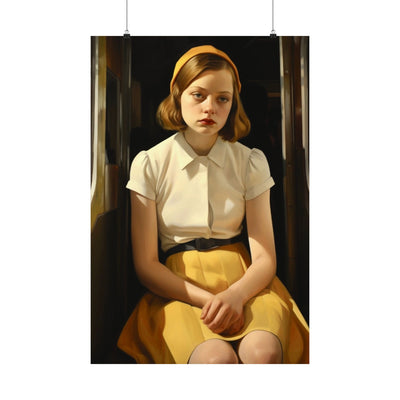 Art Print, Wall Art, Matte Vertical Poster, Depressed Woman on Bus, Lucian Freud Inspired, Home Decor, Gift