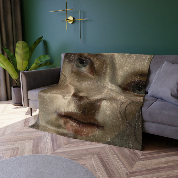 Crushed Velvet Blanket "Even When You Are Not Straightforward" Original Painting by Nick Palsgraf