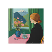 Poster Print, Swiss Kitchen Window View Art, Lausanne Painting reminiscent of David Hockney, Wall Decor Gift Idea