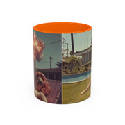 Retro Coffee Mug, 1950's Vintage Atomic Explosion, Sunbathing Giantess, Laconic Bathing Beauty Cup, Unique Tea Mug, Geek Gift, Nostalgia