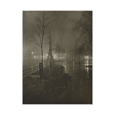 Poster Print, Wet Night at Columbus Circle Art Print, Vintage Reproduction, Home Decor, Wall Art, Gift for Art Lover