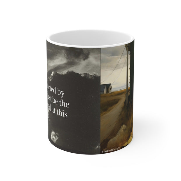 Alien Abduction Coffee Mug, UFO Theme Cup, Extraterrestrial Gift, Fun Sci-Fi Tea Cup, Hopper Painting Mug