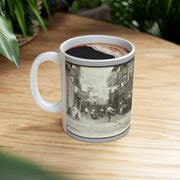 Vintage Photo Collage Ceramic Mug, 11oz or 15oz, Photography Gift: "Baseball in Boston" 1909 and "Untitled" 1910 both by Lewis Wickes Hine