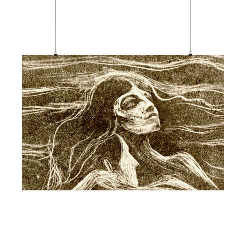 Matte Horizontal Posters Edvard Munch Norwegian "On the Waves of Love" 1896 Courtesy of Art Institute of Chicago