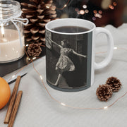 Hollywood Star Ceramic Mug, 11oz - Dark Lucian Freud Style Coffee Cup, Unique Movie Star Design by Nick Palsgraf, Gift for Film Buffs,