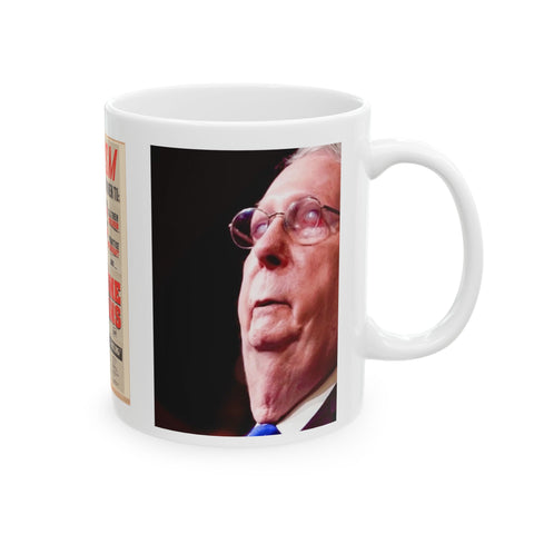 Ceramic Coffee Mug 11oz Mitch McConnell Stands Tall to Stare Down the Wokeness of Flying Non-conformity- Go Mitch!