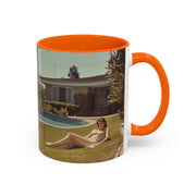 Retro Coffee Mug, 1950's Vintage Atomic Explosion, Sunbathing Giantess, Laconic Bathing Beauty Cup, Unique Tea Mug, Geek Gift, Nostalgia