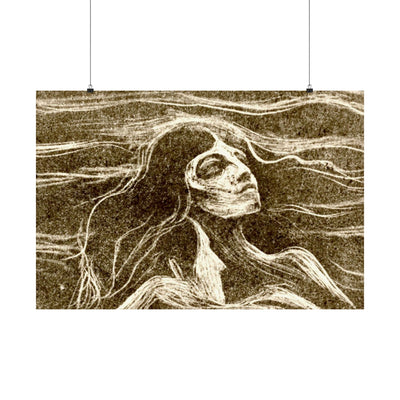 Matte Horizontal Posters Edvard Munch Norwegian "On the Waves of Love" 1896 Courtesy of Art Institute of Chicago