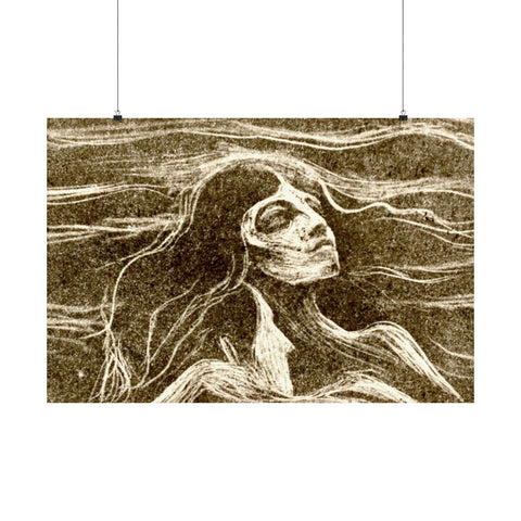 Matte Horizontal Posters Edvard Munch Norwegian "On the Waves of Love" 1896 Courtesy of Art Institute of Chicago