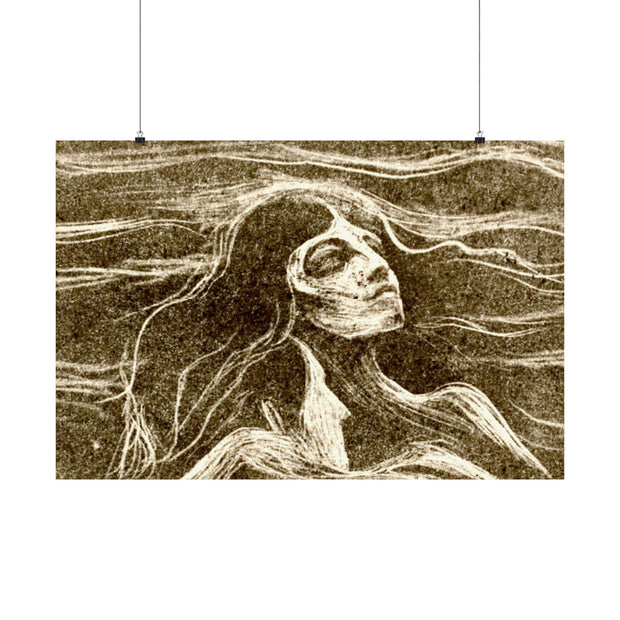 Matte Horizontal Posters Edvard Munch Norwegian "On the Waves of Love" 1896 Courtesy of Art Institute of Chicago