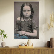 Poster Print, Vintage Portrait Art, Geri Heinz 11 Year Old, Northern Illinois 1898, Forlorn Wonder and Beauty, Photo Art Paper Posters