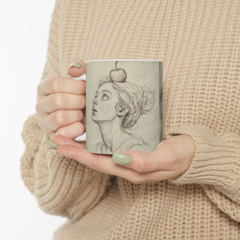 William Tell's Daughter Ceramic Mug, Nick Palsgraf Art, 11oz, 15oz, Unique Coffee Cup, Gift for Art Lovers, Kitchen Decor, Tea Mug