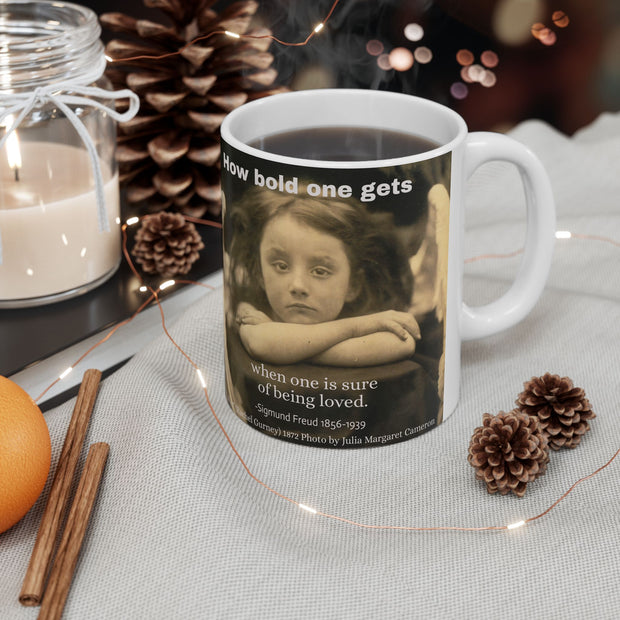 Artistic Fusion Ceramic Mug, Klimt & Cameron Art, Sigmund Freud Quote, Coffee Cup, Tea Mug, Drinkware, Home Decor, Gift for Art Lover,