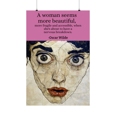 Vertical Posters, Dark Modern Art with Quote by Oscar Wilde, Egon Schiele Style, Matte Wall Decor, Unique Home Decoration