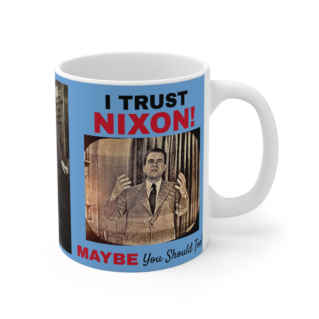 Nixon on TV 11oz Mug - Vintage President Retro Coffee Cup, Political History Collectible Gift, Republican Democrat Political Enthusiast,