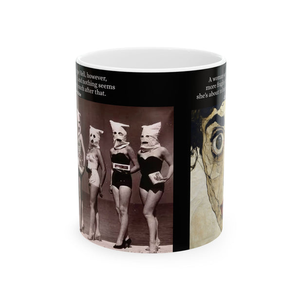 Ceramic Mug: Vintage Bathing Beauties and Quotes, 11oz or 15oz Cup for Coffee Lovers, Unique Gift for Art and Literature Fans, Retro Funny