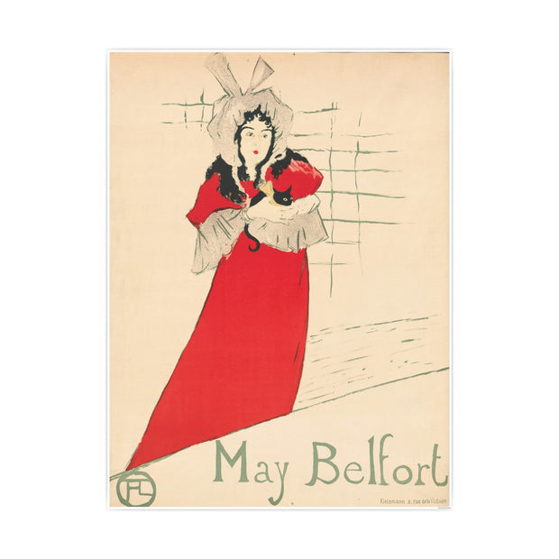 Art Posters, Toulouse-Lautrec May Belfort Poster (1895) - National Gallery DC, Wall Decor, Home Art, Vintage Art Prints, Artwork Prints
