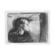 Art Poster, Horizontal Frame, Edvard Munch The Sick Child Version 2 (1896) 40 x 30, Sad and Beautiful Child Seeking Solace, Home Decor, Wall
