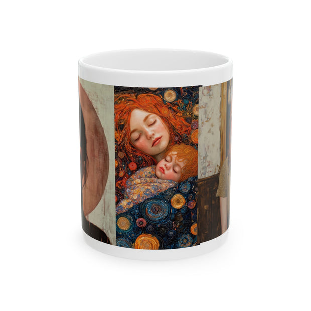 Hollywood Actress Tribute Coffee Mug, Lucian Freud Gustave Klimt Style, 11oz 15oz Ceramic Cup Art Lover Gift, Famous Actress Drinkware,