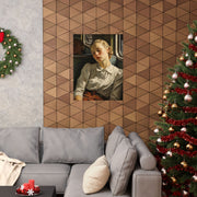 Matte Vertical Posters Laconic Woman on a Bus, Nick Palsgraf 1946 ( Inspired by Lucian Freud )