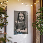 Poster Print, Vintage Portrait Art, Geri Heinz 11 Year Old, Northern Illinois 1898, Forlorn Wonder and Beauty, Photo Art Paper Posters