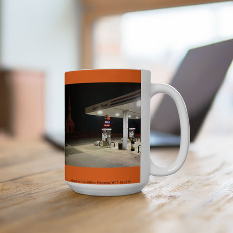 Showdown: Church vs. Gas Station, Princeton, WI 7/18/2019 1 AM Ceramic Mug 15oz