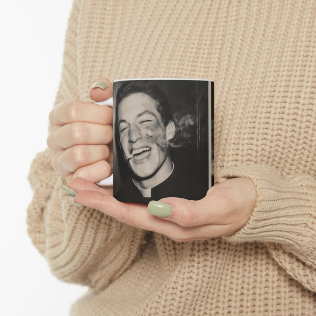 11 Oz Coffee Mug, "Happy Priest After a Brawl " and "Chinese Ascetic by the Sea" Photo & Painting by Nick Palsgraf (2025)