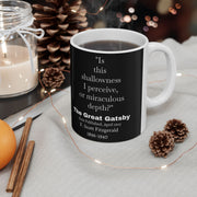 Ceramic Mug, F Scott Fitzgerald The Great Gatsby Shallowness or Depth, Literary Quote Cup, Coffee Lover Gift, Bookworm Mug, Tea Cup,