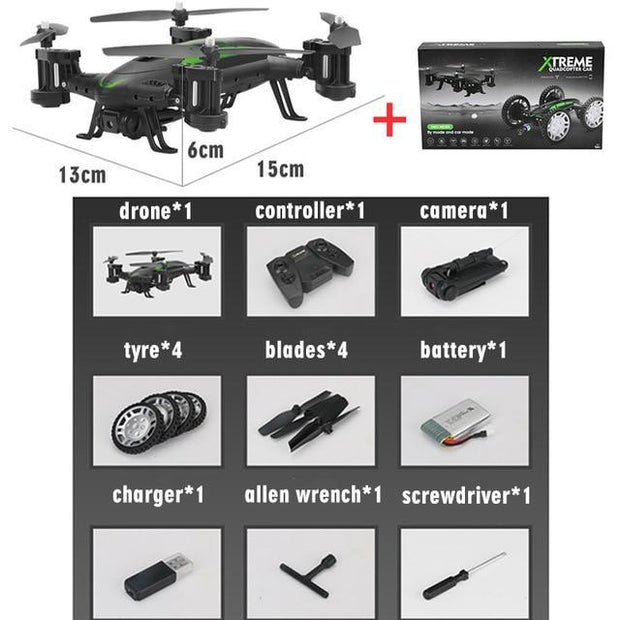 OTRC FY602 2-in-1 RC Drone Car – Flying Quadcopter with HD Camera & High-Speed 4WD