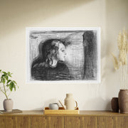 Art Poster, Horizontal Frame, Edvard Munch The Sick Child Version 2 (1896) 40 x 30, Sad and Beautiful Child Seeking Solace, Home Decor, Wall