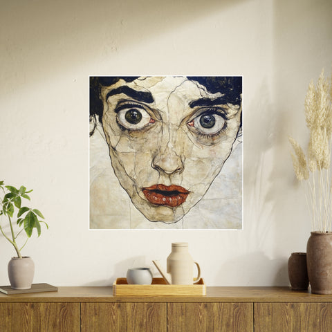 Artistic Photo Paper Poster - Unique Wall Decor for Home, Gallery, Living Room, Gift for Art Lovers, Egon Schiele Inspired Work by Palsgraf