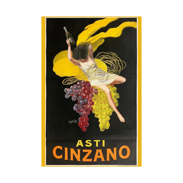 Vintage Asti Cinzano Champagne Matte Vertical Poster, 24x36 inches; Leonetto Capiello Design, Wall Art Decor